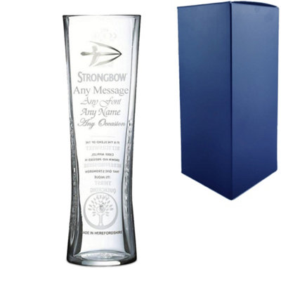  - Personalised Engraved Strongbow Pint Glass Gift Box