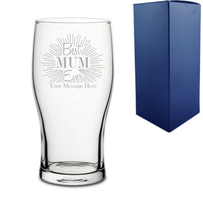 - Personalised Engraved Best Mum Ever Design Pint Glass