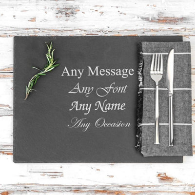  - Personalised Engraved Rectangular Natural Slate Serving Platter