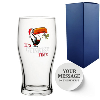  - Personalised Official Christmas Toucan Guinness Pint Glass Gift Boxed