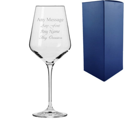  - Personalised Engraved 390Ml Infinity Red Wine Glass Gift Boxed