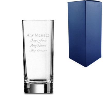  - Personalised Engraved 290Ml Bar Line High Ball Glass Gift Box
