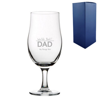  - Personalised Engraved Father's Day Draft Stemmed Pint Glass Gift Boxed