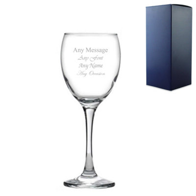  - Personalised Engraved 340Ml Classic Red Wine Glass Gift Box