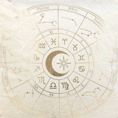  - 35Cm Square Off White Astrology Wheel Cushion