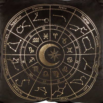  - 35Cm Square Black Astrology Wheel Cushion