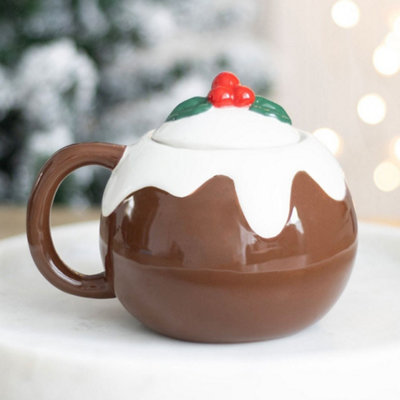  - Christmas Pudding Shaped Ceramic Mug 14 X 11 X 10.5Cm