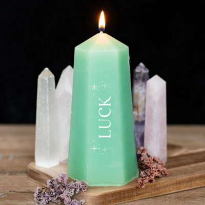  - Luck Crystal Candle With Rough Green Aventurine