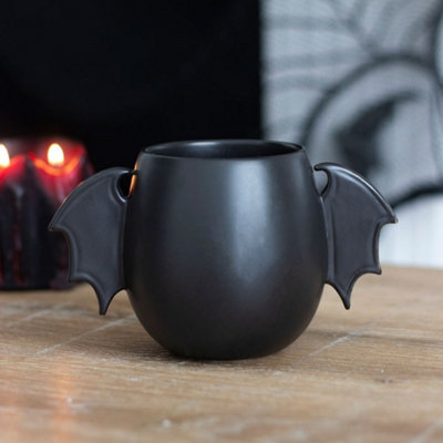  - Black Bat Wing Dolomite Mug 15.8 X 9 X 9Cm