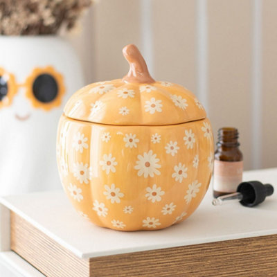  - Groovy Floral Pumpkin Oil Burner