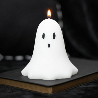  - Ghost Shaped Wax Candle 9.5 X 9.5 X 10Cm