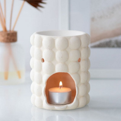  - Cream Speckle Bubble Oil Burner And Wax Warmer