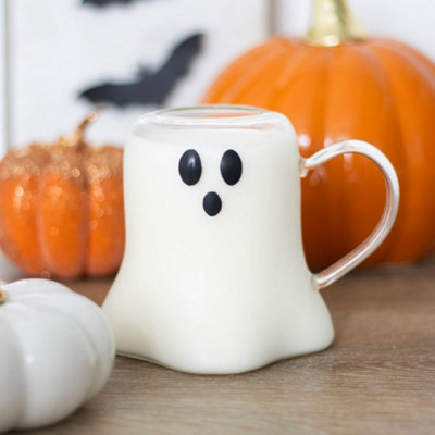  - Glass Ghost Shaped Mug 14.5 X 11.5 X 11Cm