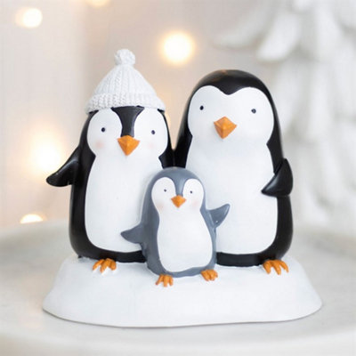  - Penguin Family Resin Polyresin Ornament 13 X 8.5 X 11.8Cm