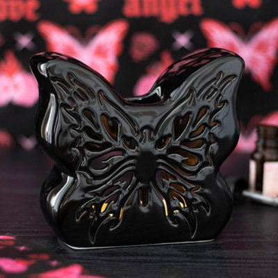  - Black Cut Out Butterfly Oil Burner