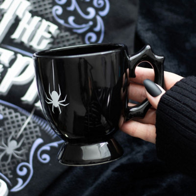  - Black Spider Dolomite Teacup 13 X 9.5 X 11Cm