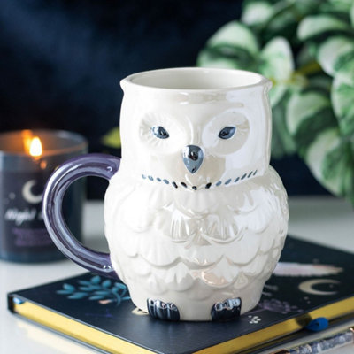  - Iridescent Owl Shaped Dolomite Mug 14 X 10.5 X 13Cm