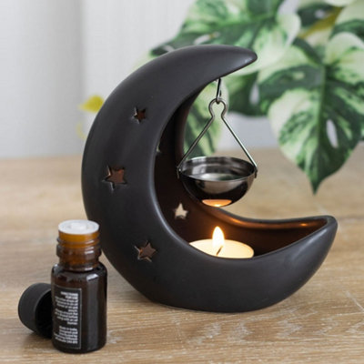  - Black Crescent Moon Hanging Oil Burner
