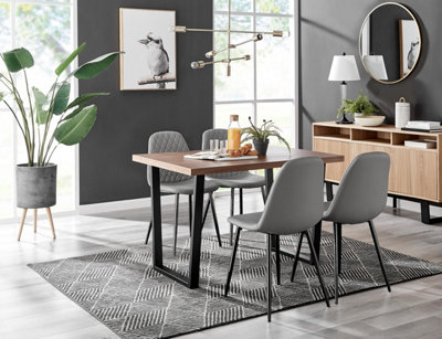B&Q -  Kylo Rectangular Brown Wood Veneer 4 Seater Dining Table And ChairsRectangular Dining Table And ChairsDining Set