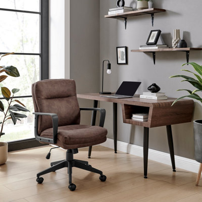 Furniturebox Uk Rosco Brown Faux Leather Office Chair from B&Q