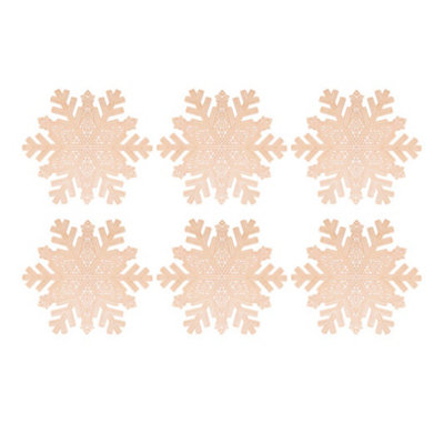 Yes-Online Set Of 6 Snowflake Placemats Pvc Christmas Table Protector Round  WeddingDinner Parties Table Decor from B&Q