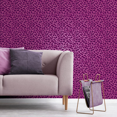Kids Room Fur Pink Wallpaper - Animal Print - Paste The Paper - Washable - Fine Décor - Image 5
