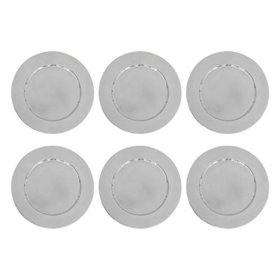 Yes-Online Christmas Dinner Charger Plate Set 6 Silver Embossed Metallic Table Decoration from B&Q