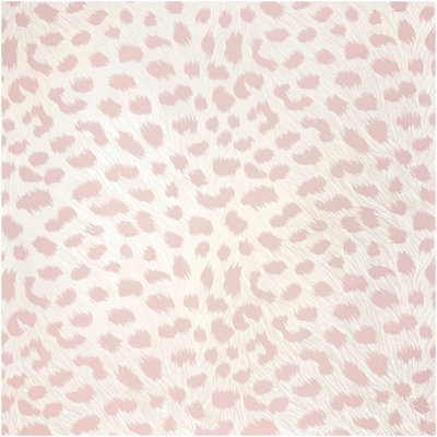Yes-Online Animal Print Wallpaper Pink White Fur Effect Leopard Spots Modern Feature Wall from B&Q