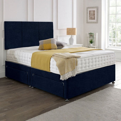 Dining Tables Chelsea Headboard Divan Set2 Drawer On Same Side With Sprung 1500 Comfort MattressChenille IndigoDouble from B&Q