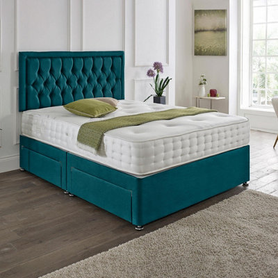 Dining Tables Lisbon Matching Headboard Divan Set2 Drawer On Same Side With Sprung 1500 Comfort MattressPlush JadeKing from B&Q