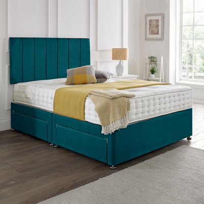 Dining Tables Oslo Matching Headboard Divan Set2 Drawer On Same Side With Sprung 1500 Comfort MattressPlush JadeDouble from B&Q