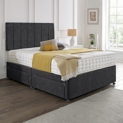 Dining Tables Oslo Matching Headboard Divan Set2 Drawer On Same Side With Sprung 1500 Comfort MattressChenille CharcoalDouble from B&Q