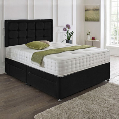 Dining Tables Dallas Matching Headboard Divan Set2 Drawer On Same Side With Sprung 1500 Comfort MattressPlush BlackDouble from B&Q