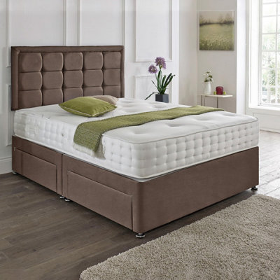 Dining Tables Dallas Matching Headboard Divan Set2 Drawer On Same Side With Sprung 1500 Comfort MattressPlush TaupeDouble from B&Q