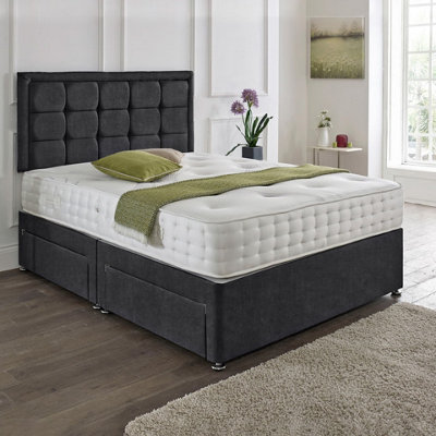 Dining Tables Dallas Matching Headboard Divan Set2 Drawer On Same Side With Sprung 1500 Comfort MattressChenille CharcoalDouble from B&Q
