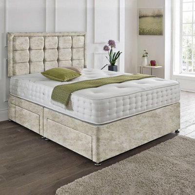 Dining Tables Dallas Matching Headboard Divan Set2 Drawer On Same Side With Sprung 1500 Comfort MattressCrushed ChampagneDouble from B&Q