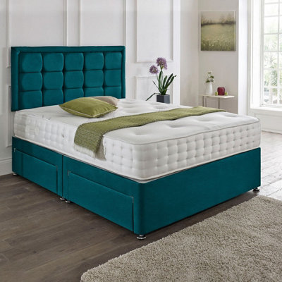 Dining Tables Dallas Matching Headboard Divan Set2 Drawer On Same Side With Sprung 1500 Comfort MattressPlush JadeKing from B&Q