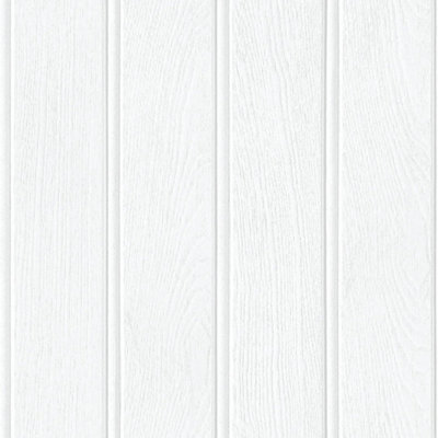 I Love Wallpaper Beadboard Panel Wallpaper In Ivory Cream from B&Q
