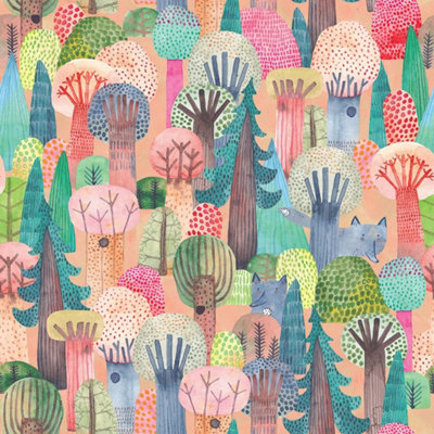 I Love Wallpaper Wolves In The Wood Wallpaper In Brights from B&Q