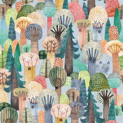 I Love Wallpaper Wolves In The Wood Wallpaper In Multicoloured from B&Q