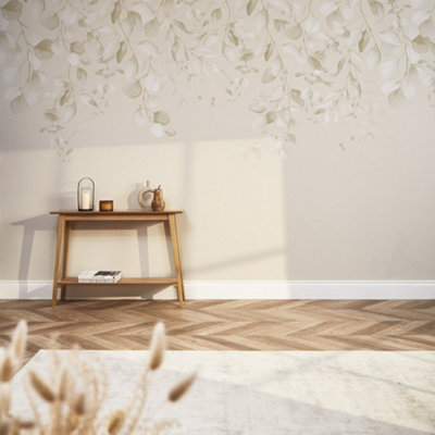 I Love Wallpaper Eucalyptus Cascade Mural Wallpaper In Sandstone (350Cm X 240Cm) from B&Q