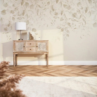 I Love Wallpaper Eucalyptus Cascade Mural In Warm Neutrals from B&Q