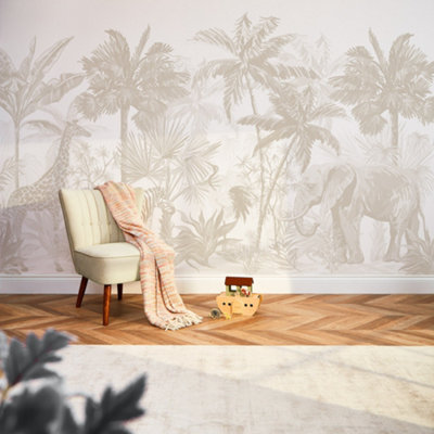 I Love Wallpaper Vintage Explorer Mural Wallpaper In Neutral (350Cm X 240Cm) from B&Q