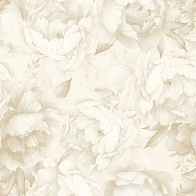 I Love Wallpaper Vintage Peony Wallpaper In Warm Neutrals from B&Q