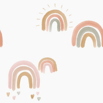 I Love Wallpaper Painting Rainbows Wallpaper In Pastel from B&Q