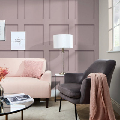 I Love Wallpaper Contemporary Wood Panel Wallpaper In Blush Pink from B&Q
