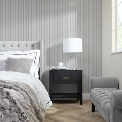 I Love Wallpaper Contemporary Wood Slat Silvery Grey from B&Q