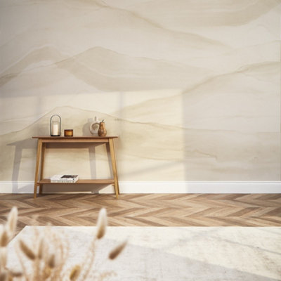 I Love Wallpaper Watercolour Mountains Mural In Natural Lime Wash (350Cm X 240Cm) from B&Q