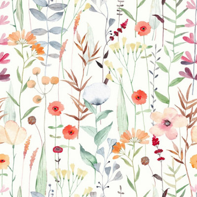 I Love Wallpaper Pretty Flowers Wallpaper In Multicoloured from B&Q