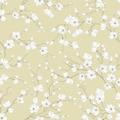 I Love Wallpaper Spring Blossom Wallpaper In Yellow from B&Q